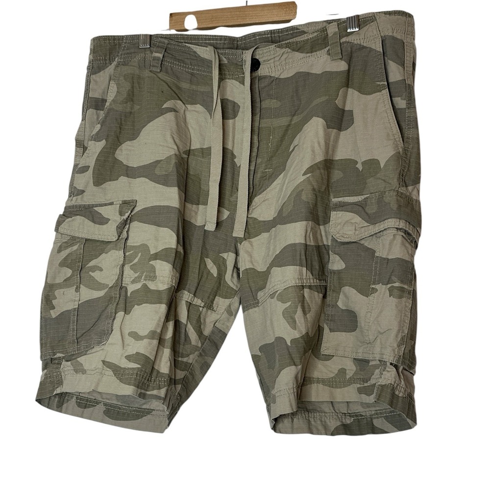 CSG Cargo Shorts‎ Mens Size 40 Ripstop Camouflage Drawstring Sports Camping